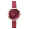 Obaku V146LXVQRD maroon leather strap analog dial ladies wrist watch