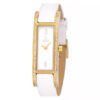 Obaku V159LEGIRW white leather strap rectangle analog white dial ladies stylish wrist watch