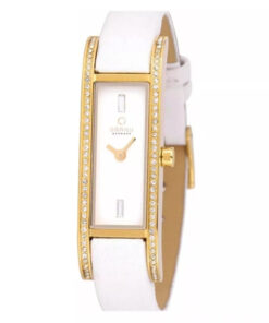 Obaku V159LEGIRW white leather strap rectangle analog white dial ladies stylish wrist watch