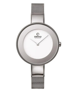 Obaku V167LXCIMC-SF silver mesh strap white analog dial ladies wrist watch