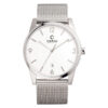 Obaku V169GDCIMC silver mesh strap white numeric dial mens analog wrist watch
