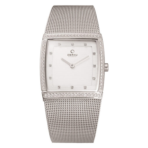 Obaku V172LECIMC silver mesh strap white stylish analog dial ladies bracelet wrist watch