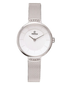 Obaku V177LECIMC silver mesh strap round analog dial ladies wrist watch