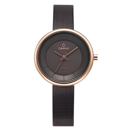 Obaku V186VNMN black mesh strap black analog dial ladies luxury wrist watch
