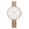 Obaku V211LXVIMV rose gold mesh strap white dial ladies analog dress wrist watch