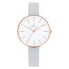 Obaku V211LXVIRL grey leather strap white analog dial ladies stylish fashion wrist watch