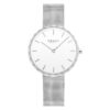 Obaku V252LXCIMC silver mesh chain white analog dial ladies dress watch