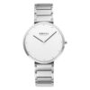 Obaku V258GXCISC silver stainless steel simple white dial men's analog dress wrist watch