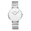 Obaku V258GXCISC silver stainless steel simple white dial men's analog dress wrist watch