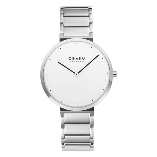Obaku V258GXCISC silver stainless steel simple white dial men's analog dress wrist watch