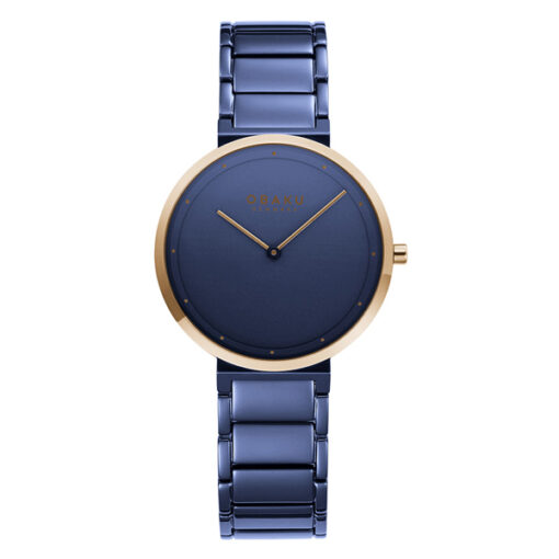 Obaku V258LXSLSL blue stainless steel & blue analog dial ladies fashion wrist watch