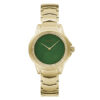 Obaku V261LEGESG golden stainless steel green dial stone engraved dial case ladies analog gift wrist watch