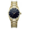 Obaku V263LXGLSG golden stainless steel black analog dial ladies bracelet watch
