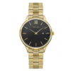 Obaku V266LDGBSG golden stainless steel black analog dial ladies gift wrist watch