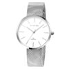 Strand S700LXCIMC silver mesh chain classic white analog dial ladies watch