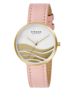 Strand S700LXGPRP-DW pink leather strap stylish white dial ladies hand watch