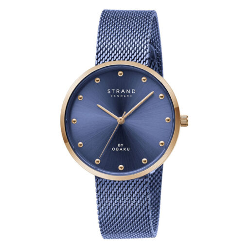 Strand S700LXVLML-DC blue mesh chain simple analog dial ladies wrist watch