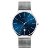 Strand S701GDCLMC silver mesh strap blue dial men's wrist watch with date display feature