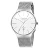 Strand S701GDCWMC silver mesh strap standard white analog dial men's wrist watch