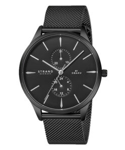 Strand S703GMBBMB charcoal mesh strap multi dial men's hand watch