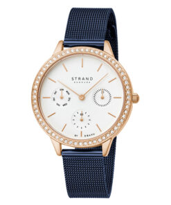 Strand S704LMVIML blue mesh chain white multi dial ladies gift wrist watch