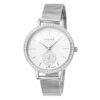 Strand S705LXCIMC silver mesh chain stylish white analog dial ladies wrist watch