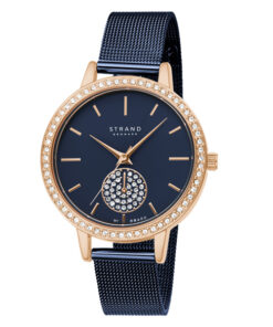 Strand S705LXVLML blue mesh strap & dial ladies luxury hand watch