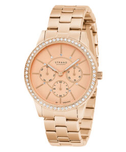 Strand S707LMVVSV rose gold stainless steel pink dial ladies multi function wrist watch