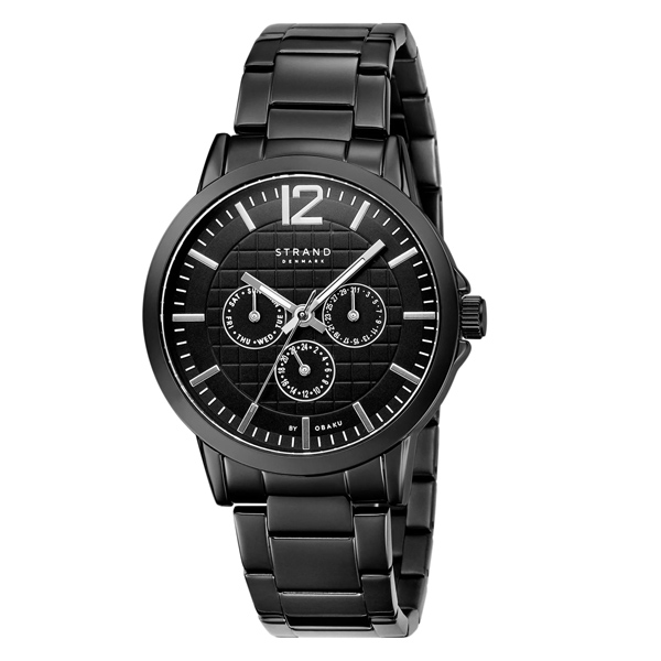 Strand S709GMBBSB Multi Function Classic Black Round Dial Watch