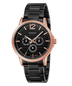 Strand S709GMVBSB black stainless steel black dial men's standrad wrist watch