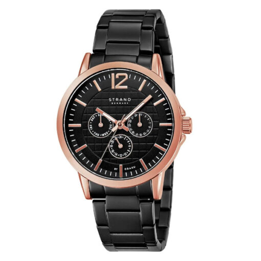 Strand S709GMVBSB black stainless steel black dial men's standrad wrist watch