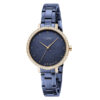 Strand S712LXVLSL blue stainless steel blue dial rhinestone engraved case ladies watch