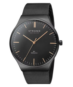 Strand S717LXBBMB black mesh chain black analog dial ladies stylish wrist watch