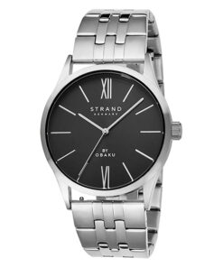 Strand S720GXCBSC silver stainless steel black dial mens dress watch