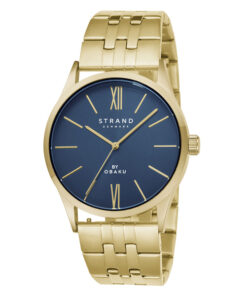 Strand S720GXGLSG golden stainless steel blue dial men's gift watch