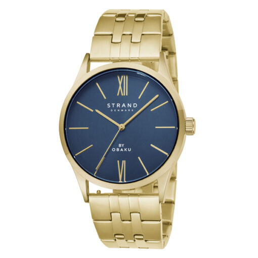 Strand S720GXGLSG golden stainless steel blue dial men's gift watch