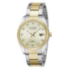 Strand S721LDFGSF two tone stainless steel rhinestone engraved golden dial ladies wrist watch