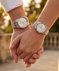 Original Casio Anniversary Couple Watches showcased on couple wrists
