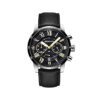 benyar by-5139m balck chronograph roman dial waterproof watch in black leather strap