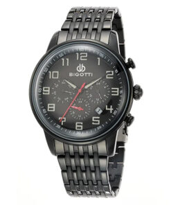 bigotti bg.1.10042-5 black numeric dial mens wrist watch in black numeric dial