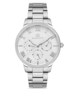 bigotti bg.1.10252-1 silver stainless steel roman dial females wrist watch