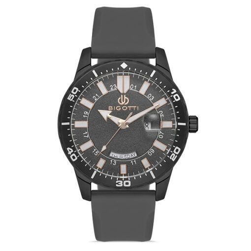bigotti bg.1.10274-1 black analog dial scratch proof glass mens stylish watch