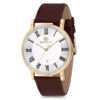 bigotti bgt0225-3 mens brown leather strap white roman dial watch