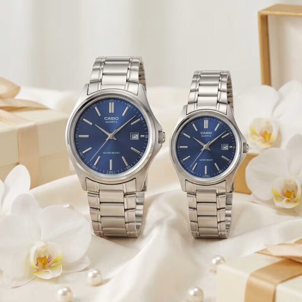 Casio classic blue dial modern and elegant couple wrist watches
