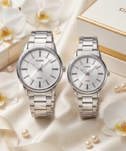 Casio Silver Dial Anniversary Gift Couple Watches