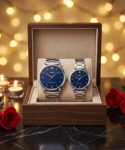 Minimalist Blue Dial Premium Couple Watches Pakistan Gift Set - Image 3