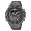 casio edifice ecb-10dc-1b mens gray steel multi dial sports watch