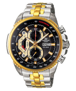 casio edifice ef-558sg-1a two tone chain retrograde dial mens gift watch