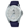 casio efv-140l-7a silver analog dial blue leather band mens casual watch