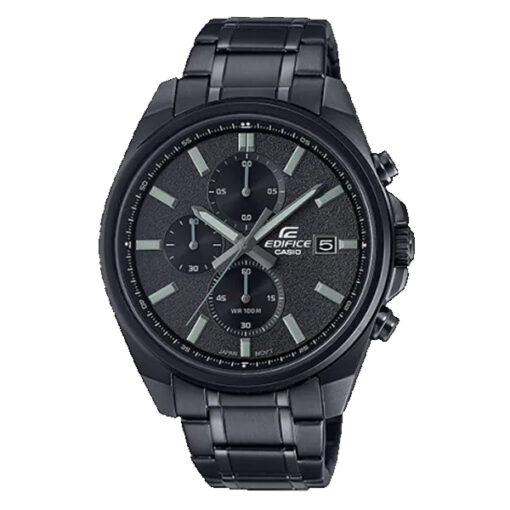 casio efv-610dc-1a black analog chronograph dial black stainless steel mens sports watch